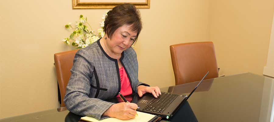 Debra Watanuki in her office